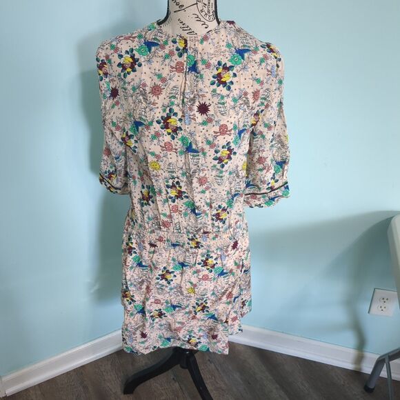 Zadig and Voltaire - Remus Tattoo Dress - Beige silk small - Picture 2 of 6